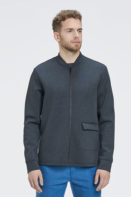 Viscose interlock tricot zip-through jacket 1 | GREY/MELANGE | Audimas