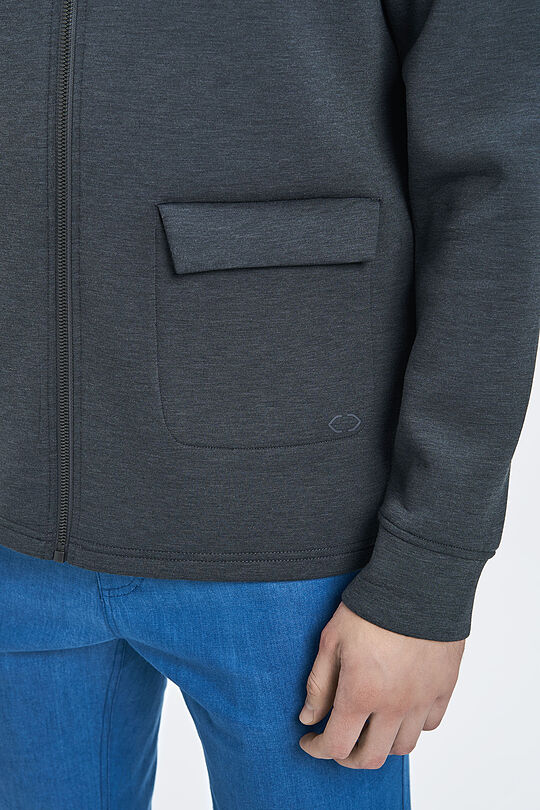 Viscose interlock tricot zip-through jacket 4 | GREY/MELANGE | Audimas