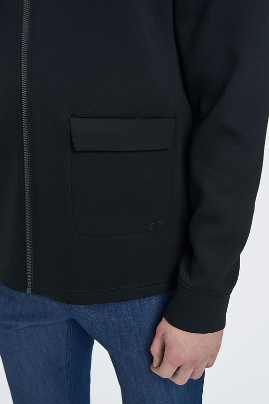 Viscose interlock tricot zip-through jacket 4 | BLACK | Audimas