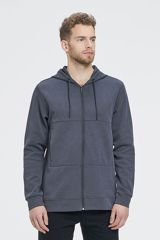 Prolonged zip-through hoodie 1 | GREY/MELANGE | Audimas