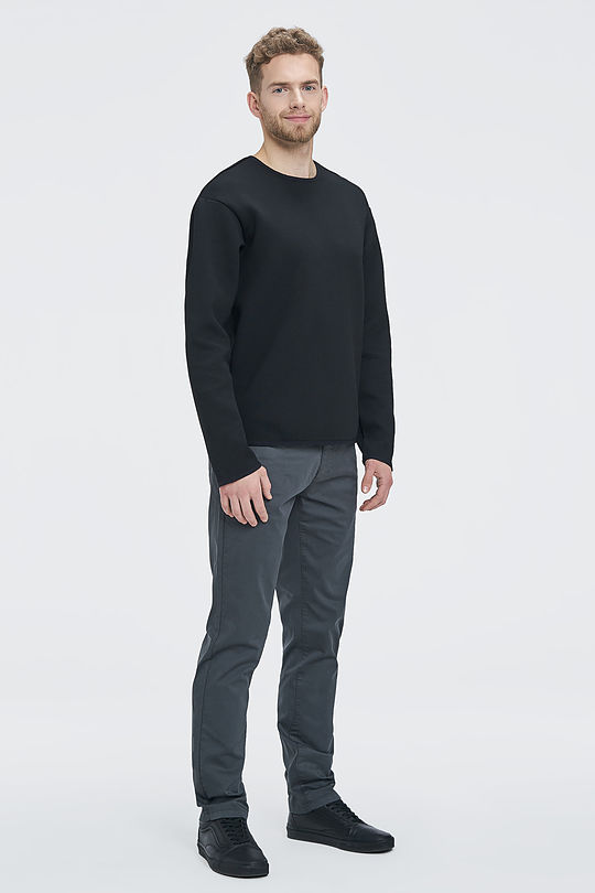 Viscose interlock tricot sweatshirt 4 | BLACK | Audimas