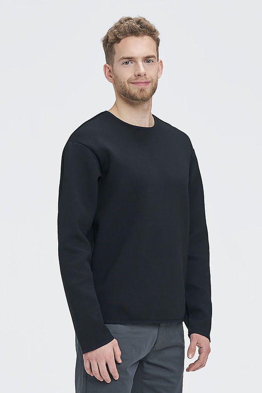 Viscose interlock tricot sweatshirt 1 | BLACK | Audimas