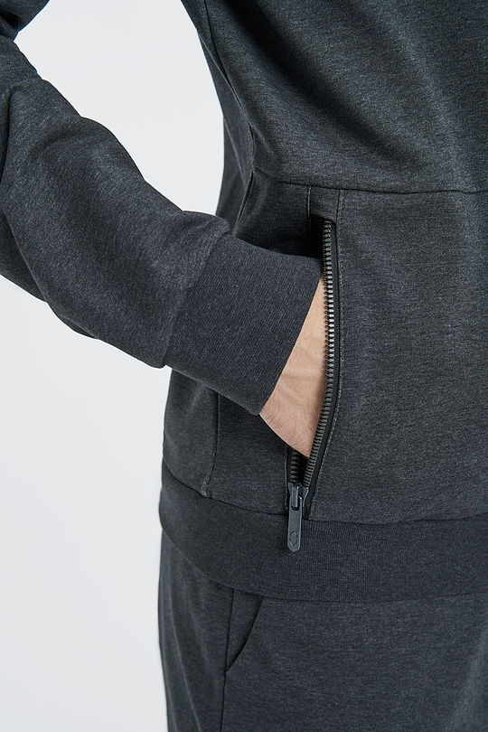 Cotton terry zip-through jacket 4 | GREY/MELANGE | Audimas