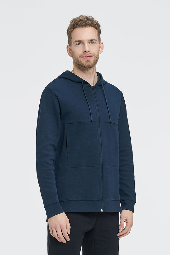 Prolonged zip-through hoodie 1 | BLUE | Audimas