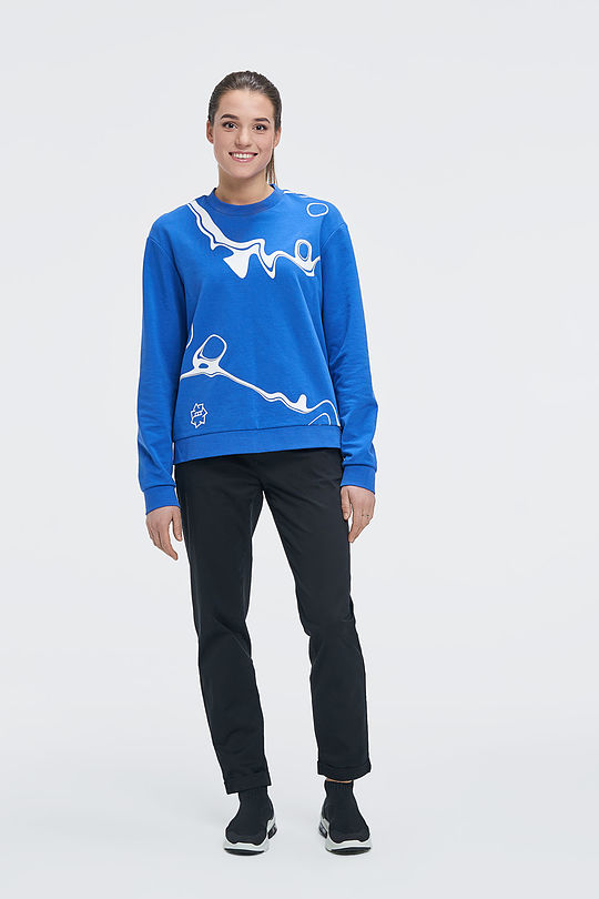 Medvilnės TERRY trikotažo džemperis 4 | BLUE | Audimas