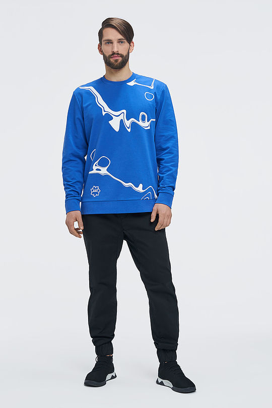 Medvilnės TERRY trikotažo džemperis 5 | BLUE | Audimas