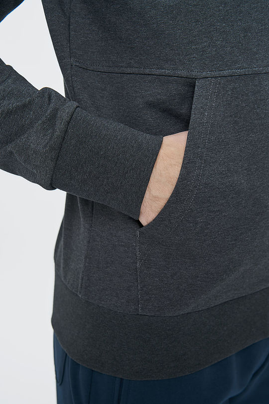 Cotton terry zip-through hoodie 4 | GREY/MELANGE | Audimas