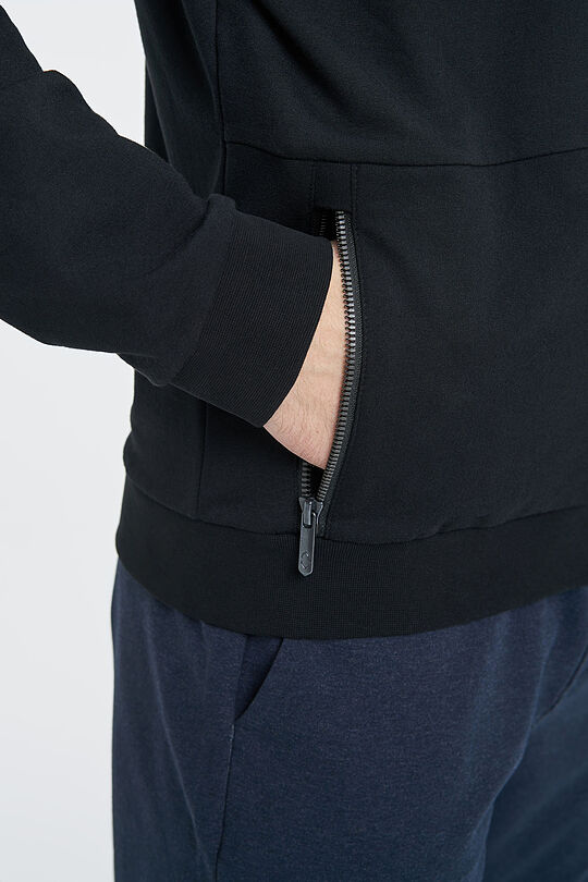 Cotton terry zip-through jacket 4 | BLACK | Audimas