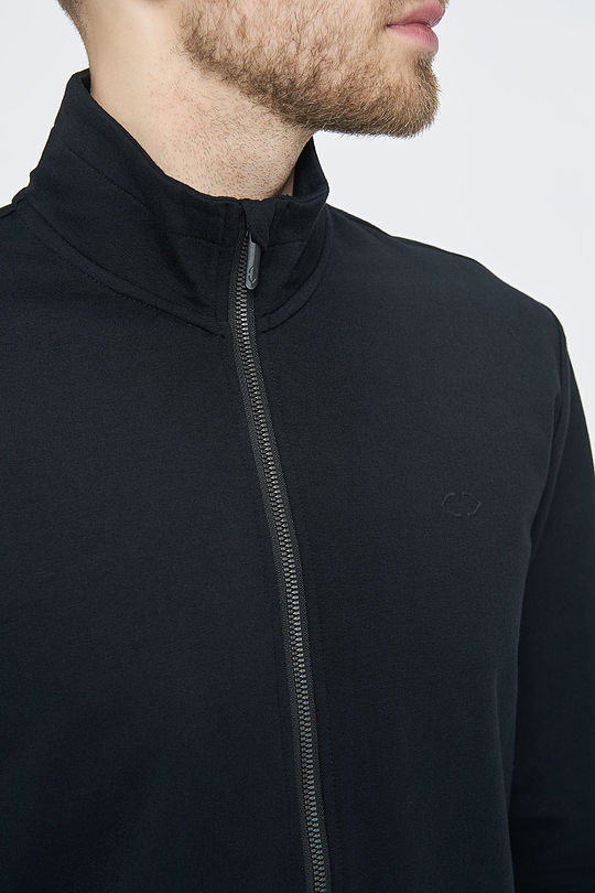 Cotton terry zip-through jacket 3 | BLACK | Audimas