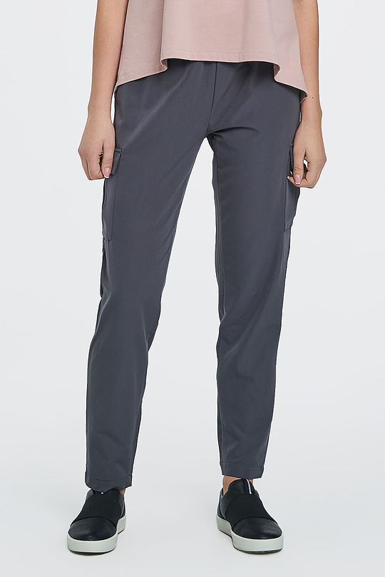 Stretch woven patch pockets pants 1 | GREY/MELANGE | Audimas