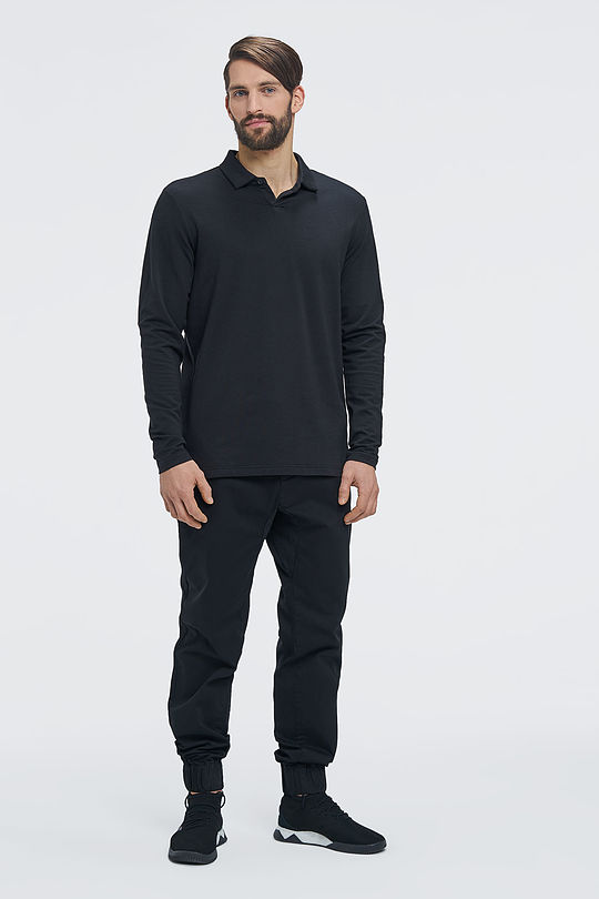 Long sleeve polo shirt 7 | BLACK | Audimas