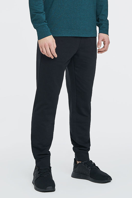 Cotton terry regular fit sweatpants 2 | BLACK | Audimas