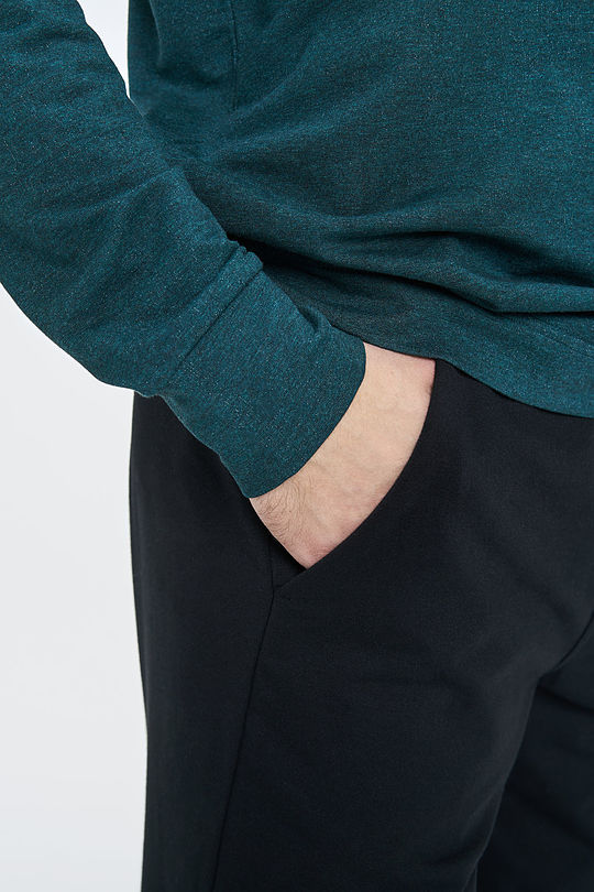 Cotton terry regular fit sweatpants 4 | BLACK | Audimas