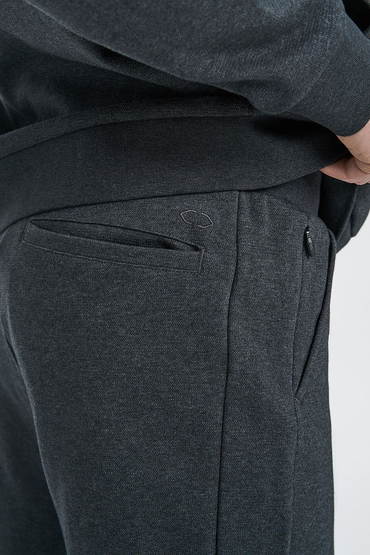 Pique cotton regular fit sweatpants 4 | BLACK | Audimas