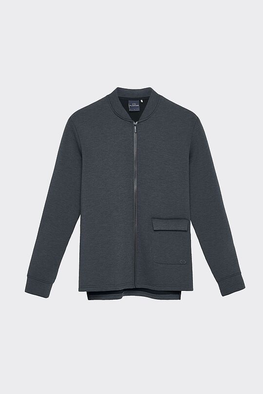 Viscose interlock tricot zip-through jacket 7 | GREY/MELANGE | Audimas