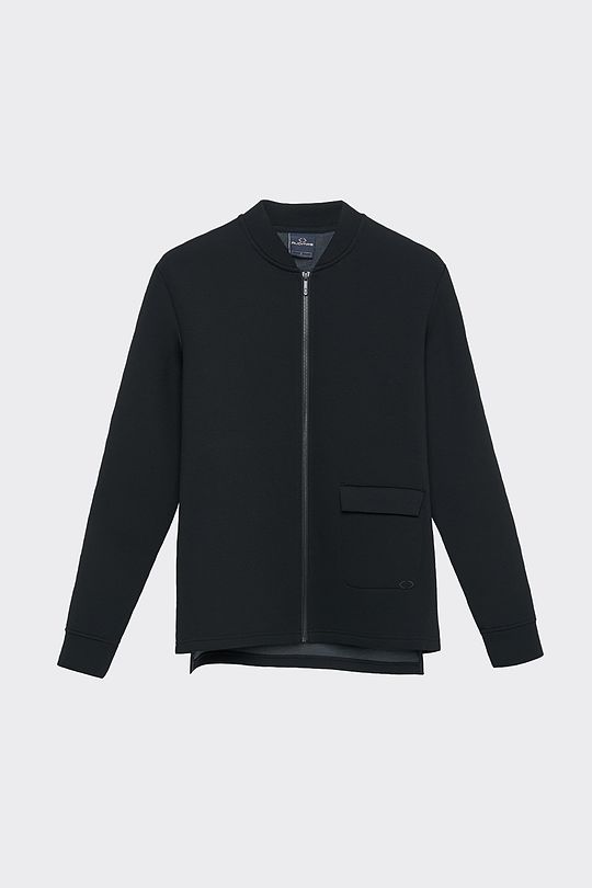 Viscose interlock tricot zip-through jacket 7 | BLACK | Audimas