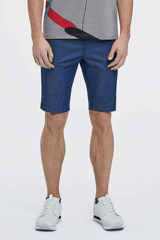 Regular fit stretch denim shorts 1 | BLUE | Audimas