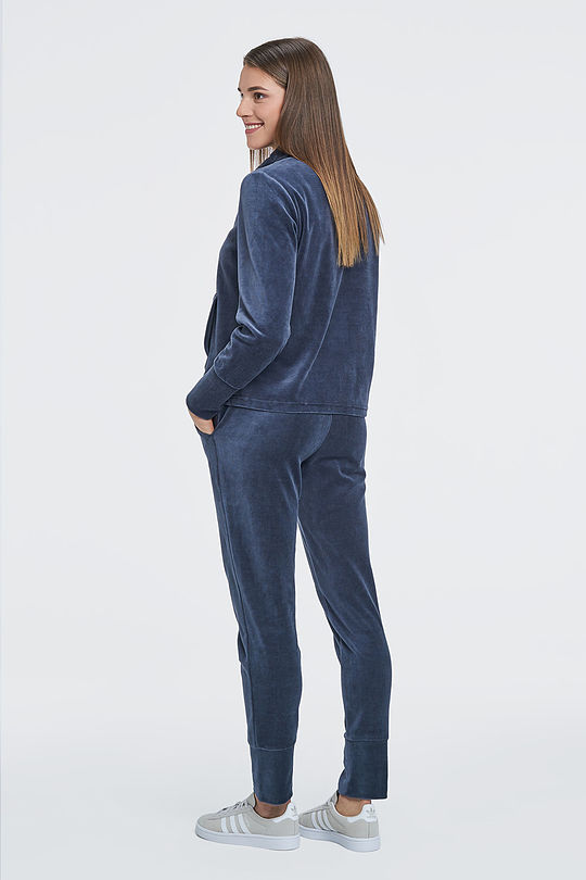 Cotton velour half-zip jumper 6 | BLUE | Audimas