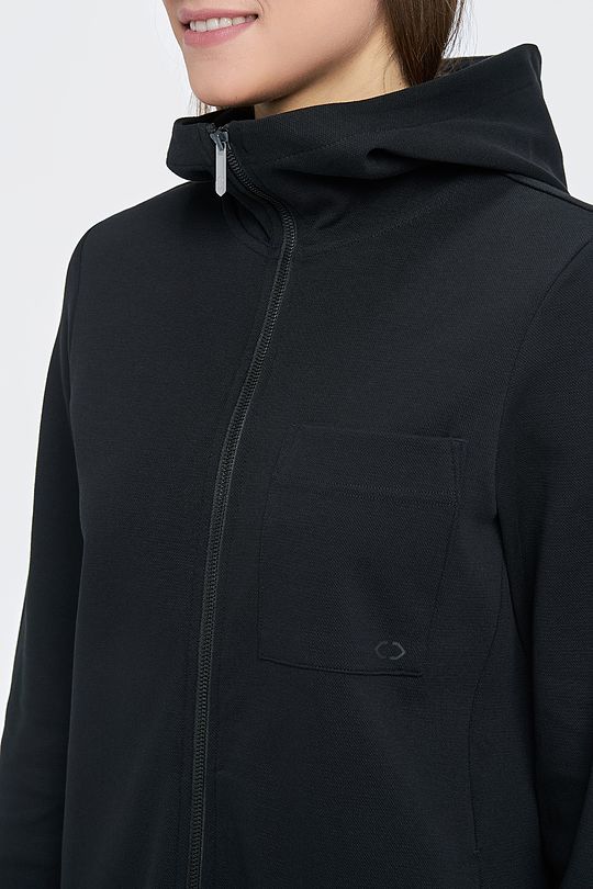 Pique cotton zip-through jacket 3 | BLACK | Audimas