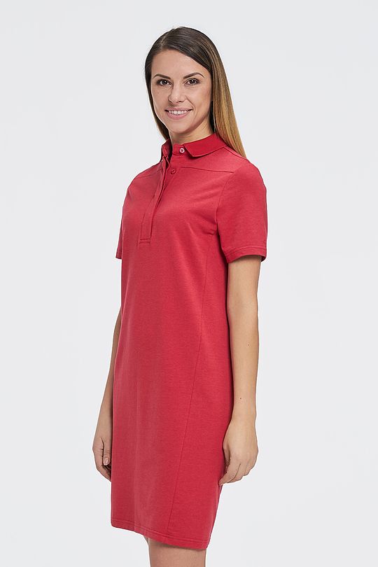 Modal tricot polo dress 1 | RED/PINK | Audimas