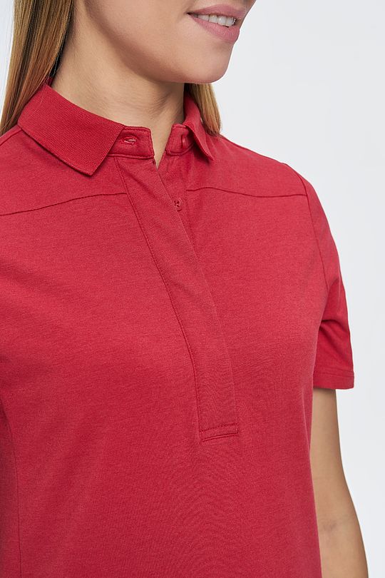 Modal tricot polo dress 3 | RED/PINK | Audimas