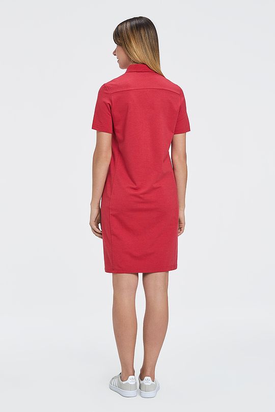Modal tricot polo dress 5 | RED/PINK | Audimas