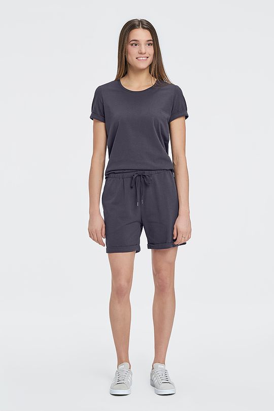 Lightweight cotton jersey shorts jumpsuit 5 | GREY/MELANGE | Audimas