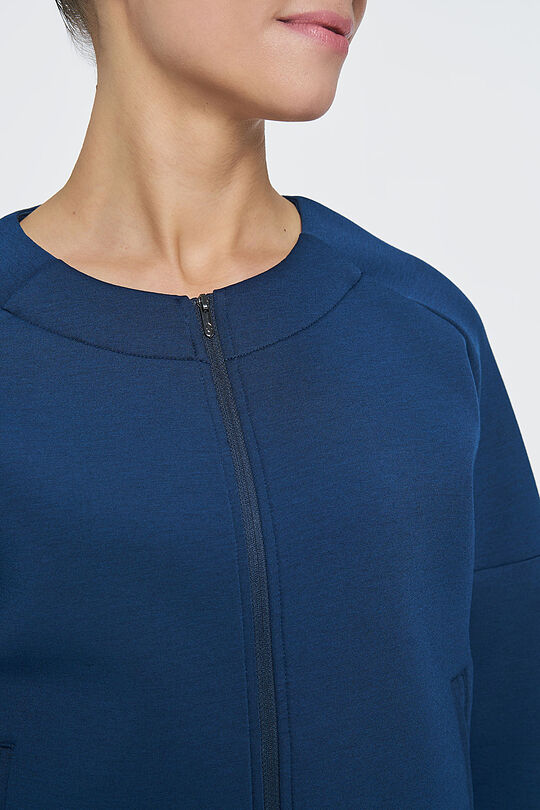 Viscose interlock tricot zip-thought jacket 3 | BLUE | Audimas