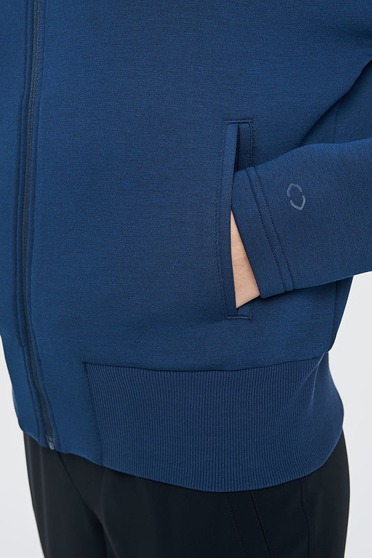 Viscose interlock tricot zip-thought jacket 4 | BLUE | Audimas