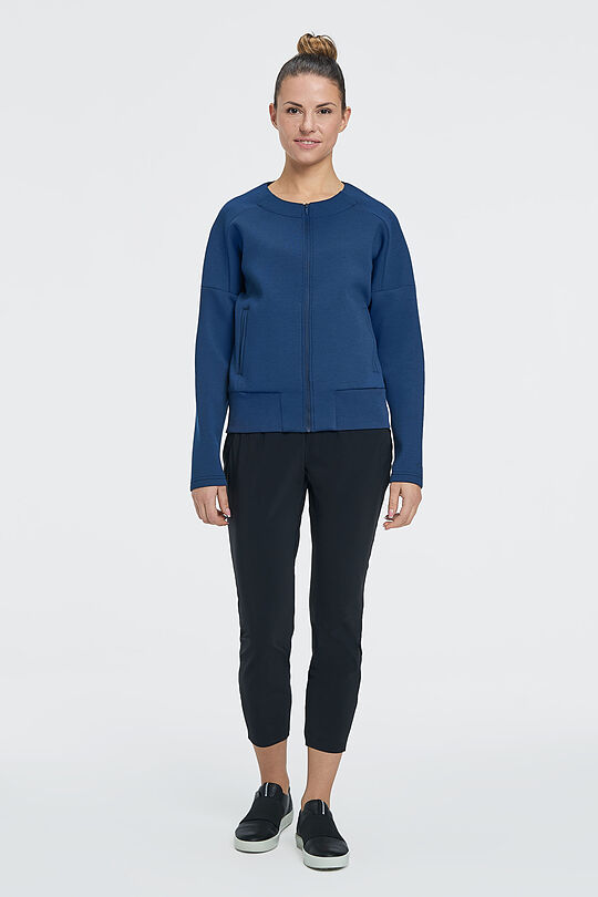 Viscose interlock tricot zip-thought jacket 5 | BLUE | Audimas