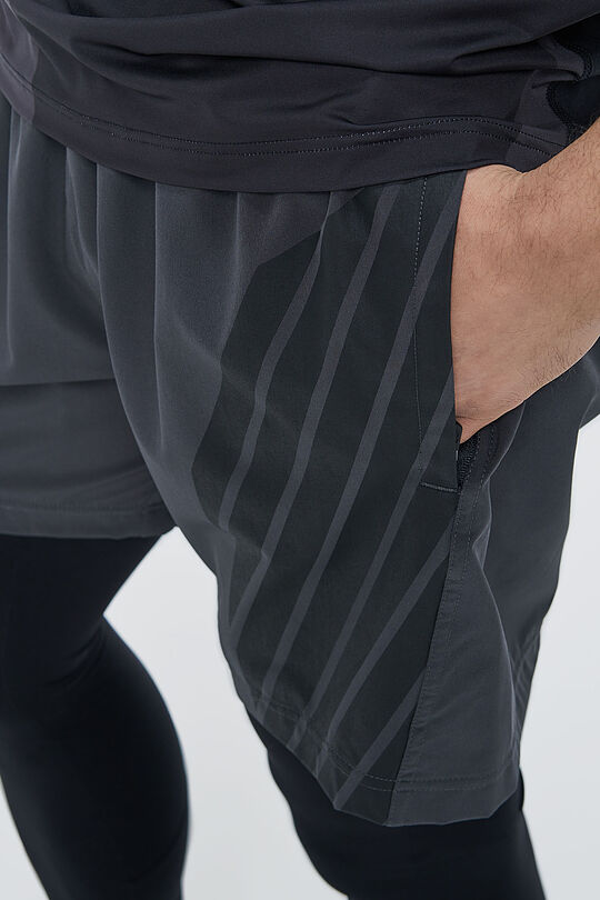 Printed medium length shorts 3 | GREY/MELANGE | Audimas