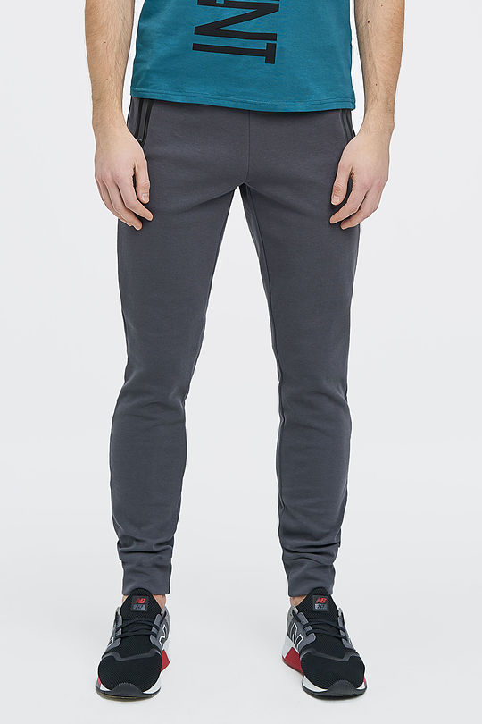 Cotton interlock tricot slim fit sweatpants 1 | GREY/MELANGE | Audimas