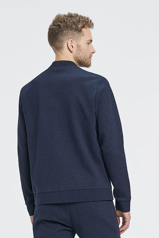 Pique cotton zip-through jacket 2 | BLUE | Audimas