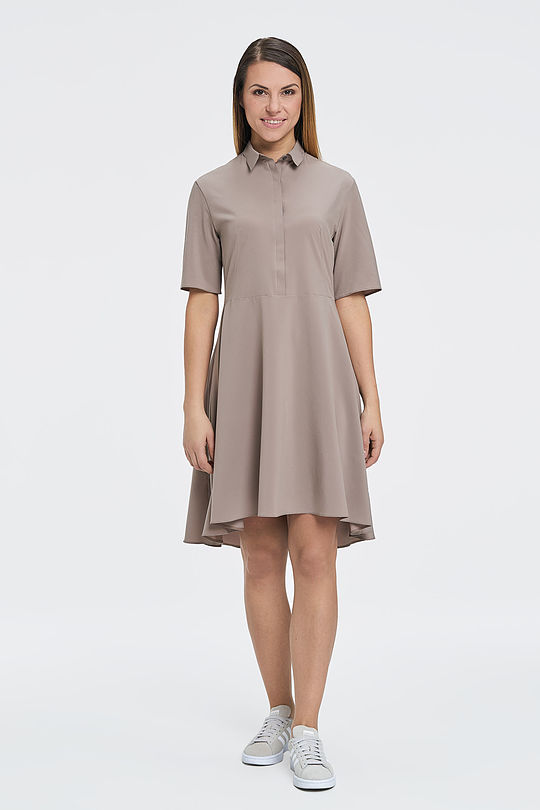 Wrinkle-free lightweight dress 5 | BROWN/BORDEAUX | Audimas