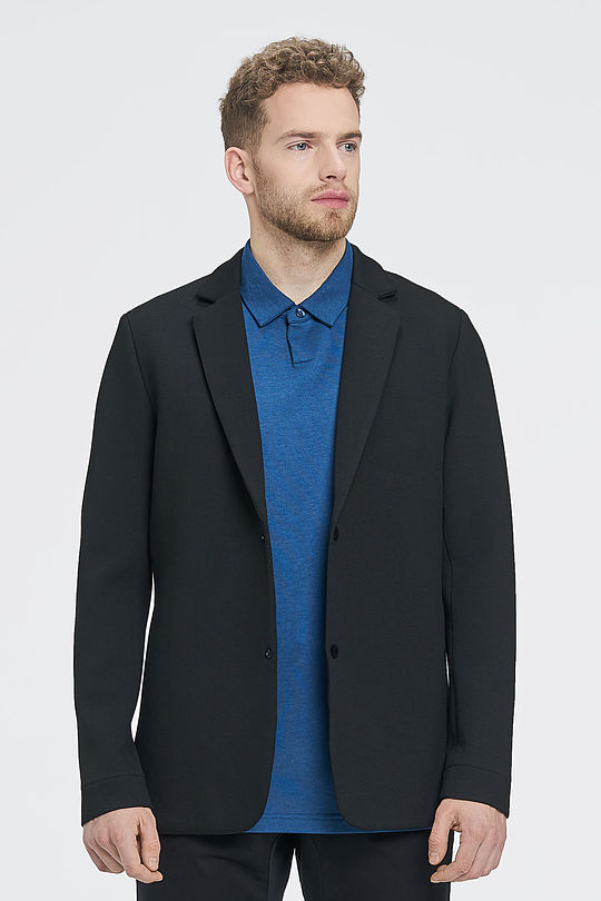 Viscose interlock tricot blazer 1 | BLACK | Audimas