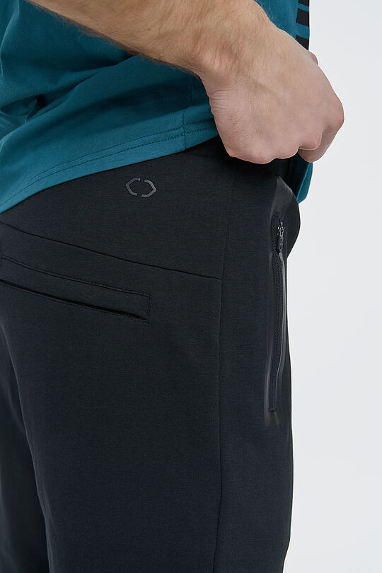 Cotton interlock tricot slim fit sweatpants 3 | BLACK | Audimas