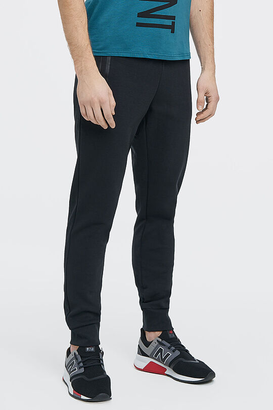 Cotton interlock tricot slim fit sweatpants 1 | BLACK | Audimas