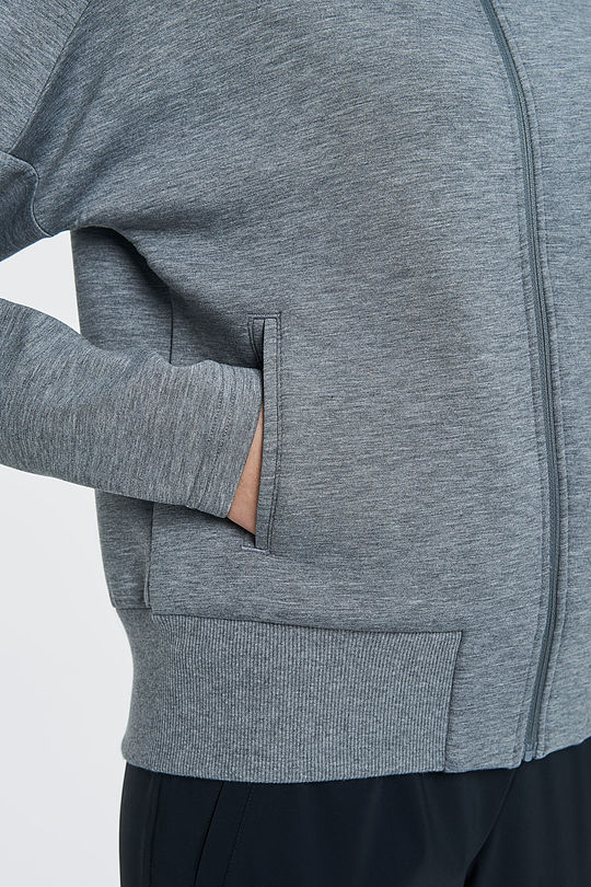 Viscose interlock tricot zip-thought jacket 4 | GREY/MELANGE | Audimas