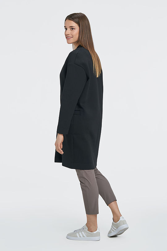Viscose interlock tricot long jacket 9 | BLACK | Audimas