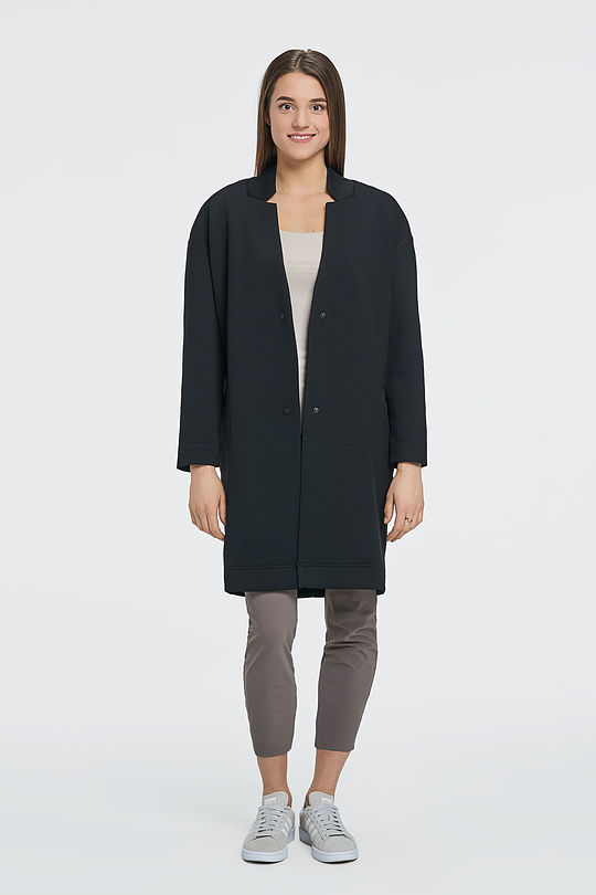 Viscose interlock tricot long jacket 7 | BLACK | Audimas