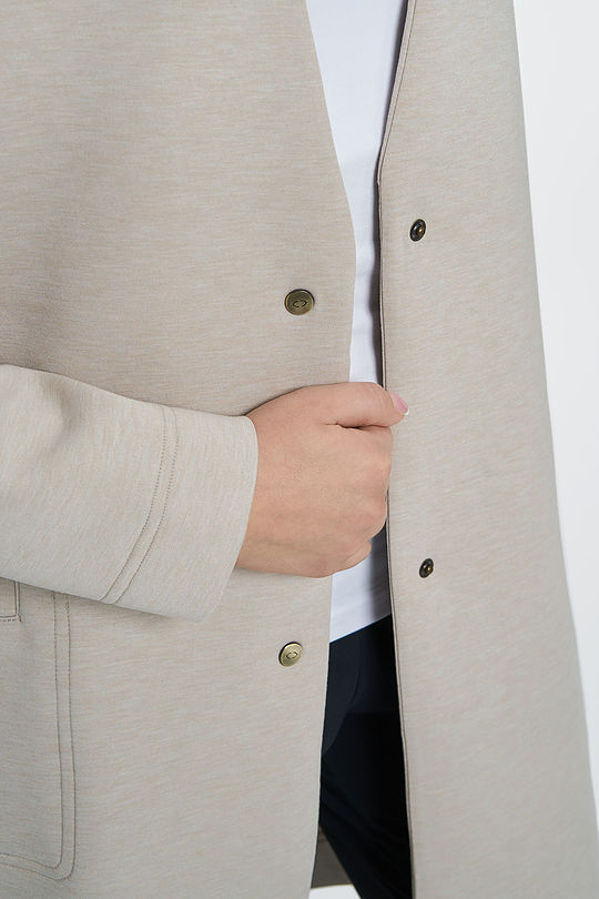 Viscose interlock tricot long jacket 4 | GREY/MELANGE | Audimas