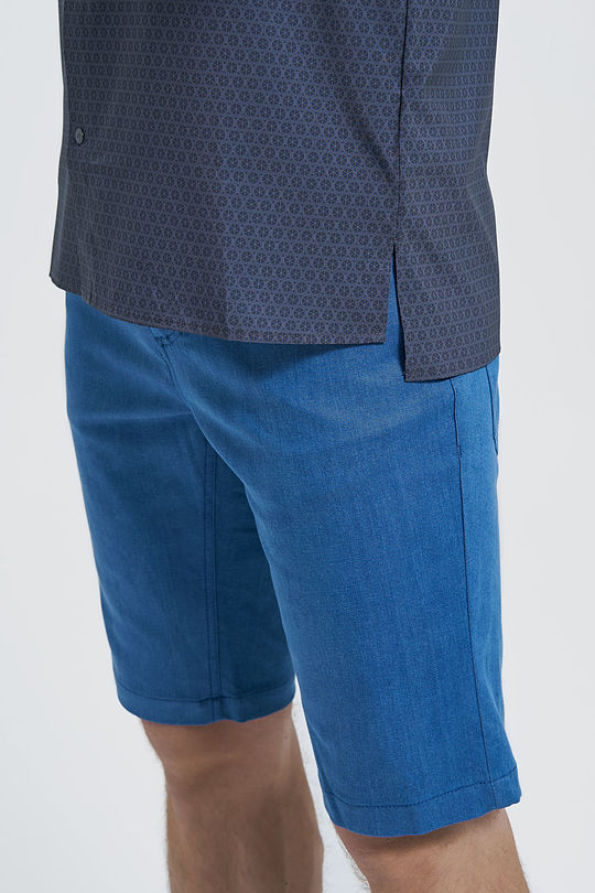 Wrinkle-free stretch woven short sleeves shirt 4 | BLUE | Audimas