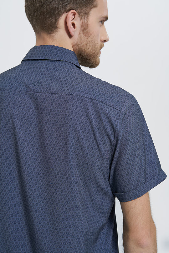 Wrinkle-free stretch woven short sleeves shirt 3 | BLUE | Audimas