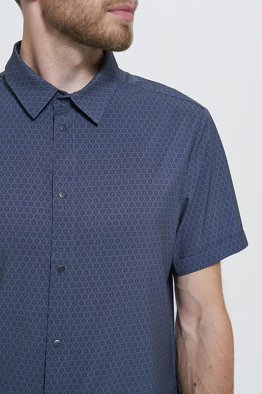Wrinkle-free stretch woven short sleeves shirt 2 | BLUE | Audimas