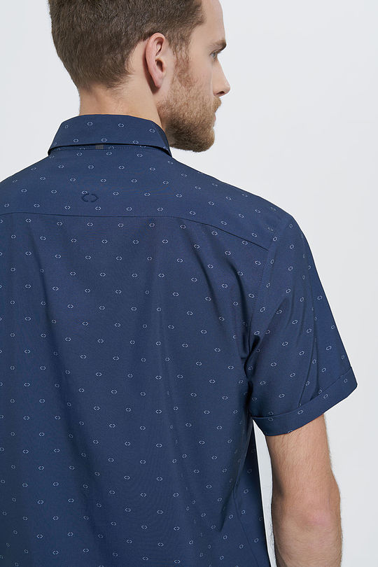 Wrinkle-free stretch woven short sleeves shirt 3 | BLUE | Audimas
