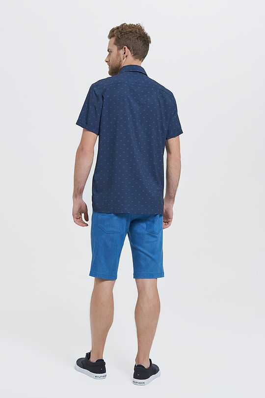 Wrinkle-free stretch woven short sleeves shirt 6 | BLUE | Audimas