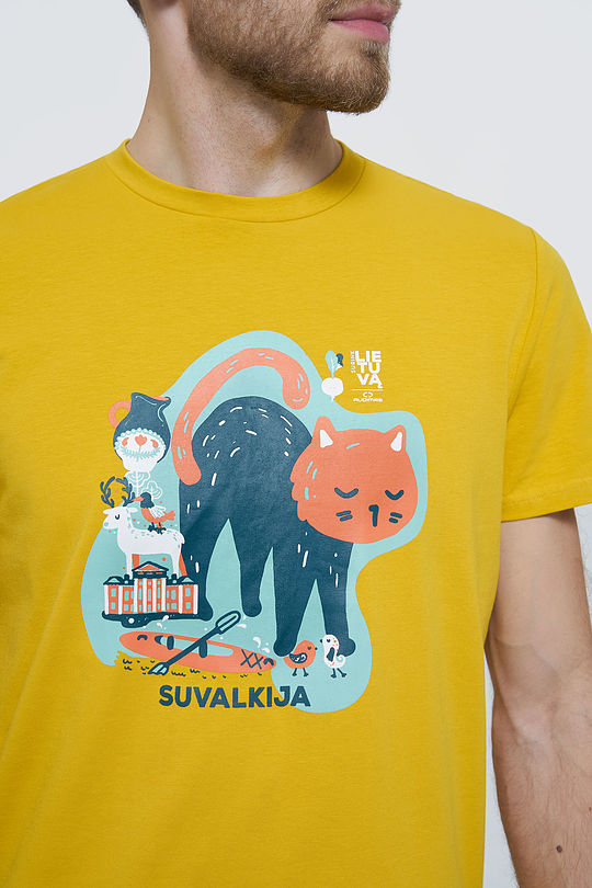 Cotton tee SURINK LIETUVĄ 3 | YELLOW/ORANGE | Audimas