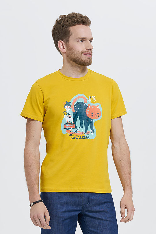 Cotton tee SURINK LIETUVĄ 1 | YELLOW/ORANGE | Audimas