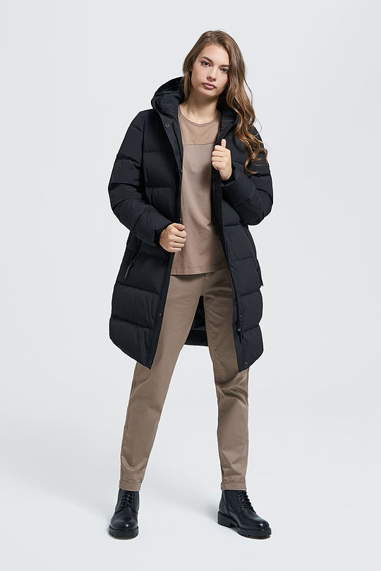 Long water repellent down jacket 6 | BLACK | Audimas