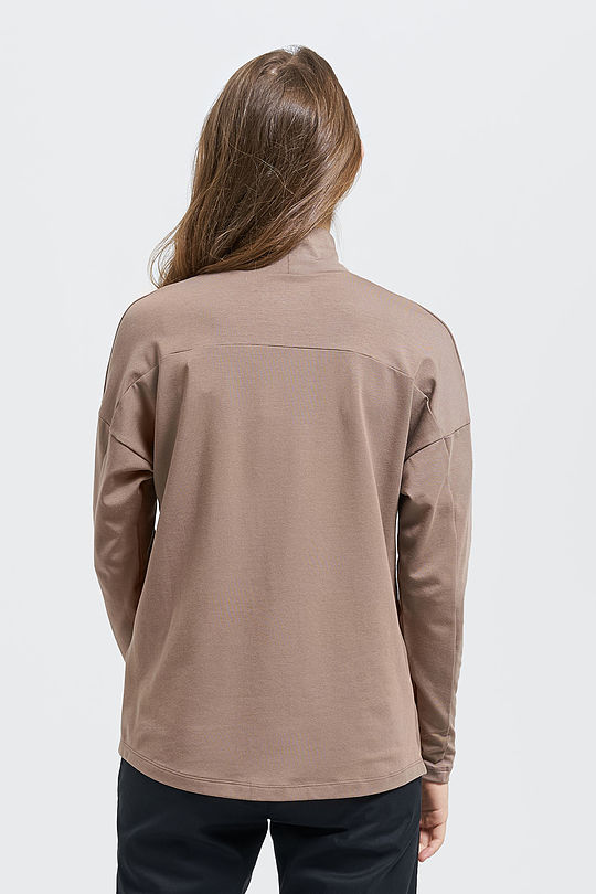 Modal jersey long sleeve top 2 | BROWN/BORDEAUX | Audimas